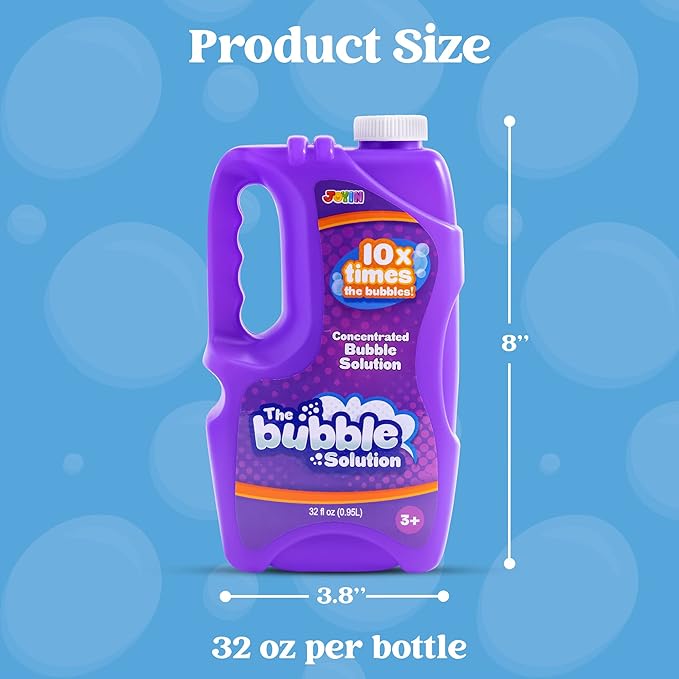 JOYIN 32 oz Bubble Solution Refills (Close to 1L/ 2.5 Gallon), Concentrated Solution for Bubble Machine, Wands, Blower, Easter (Purple)-BubblyBeeBaby