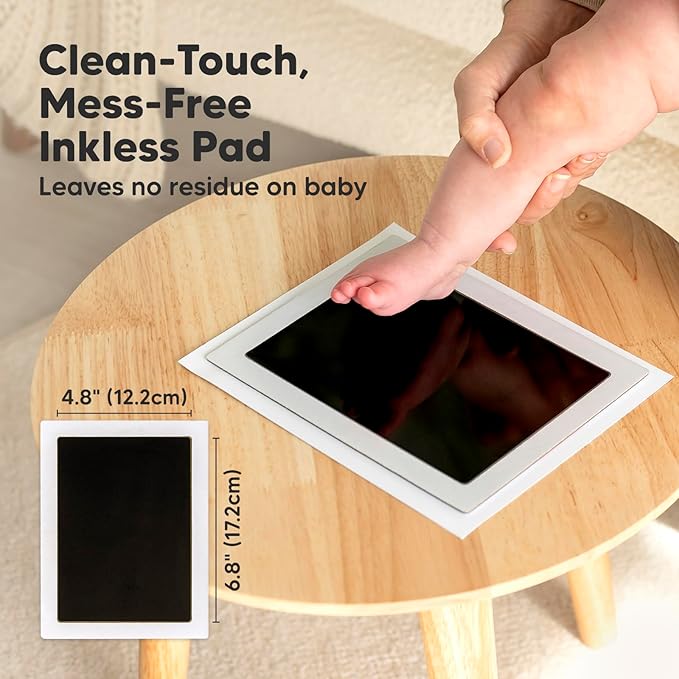 1-Pack Inkless Baby Hand and Footprint Kit - Mess Free Ink Pad for Newborn Keepsake, Dog Nose & Paw Print Kit, Clean Touch Ink Pad for Baby Hand & Footprints, Ideal New Mom Gifts (Jumbo)-BubblyBeeBaby