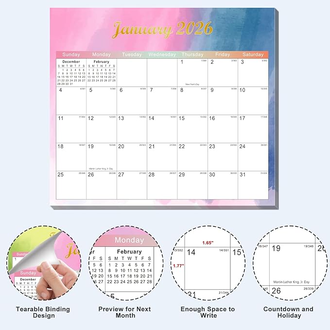 2025-2027 Magnetic Fridge Calendar 21 Monthly Magnetic Calendar for Refrigerator Planner Runs from October 2025 Until June 2027 Easy Organizing Markers Tearable (Colorful)-BubblyBeeBaby
