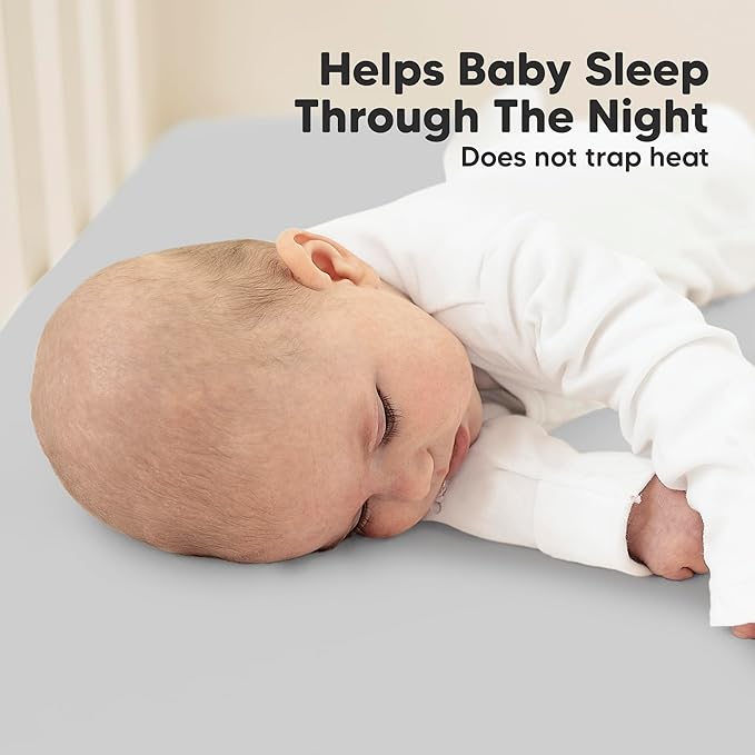 KeaBabies 2-Pack Organic Crib Sheets for Boys, Girls - 52x28 Fitted Crib Mattress Sheet Neutral, Breathable Jersey Cotton Cover for Baby Bed, Toddler Mattress, Soft & Cute Prints (French Gray)-BubblyBeeBaby