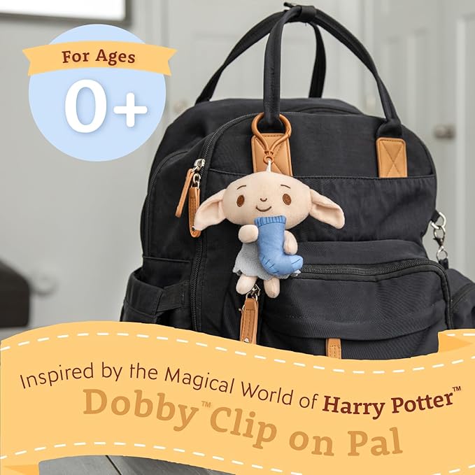 Harry Potter Dobby Plush Clip On Sensory Toys for Toddlers 1-3, Halloween Baby Toys & Learning Toys for Kids, Soft Elf Plushie Baby Halloween Toys-BubblyBeeBaby