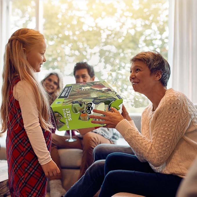 Jumbo Floor Puzzle for Kids, Large Jigsaw Puzzles 35 Piece for Kids Ages 3-5,Preschool Learning & Education Toys, Gifts for 4-8 Year Old Boys and Girls (Forest Animals 2)-BubblyBeeBaby