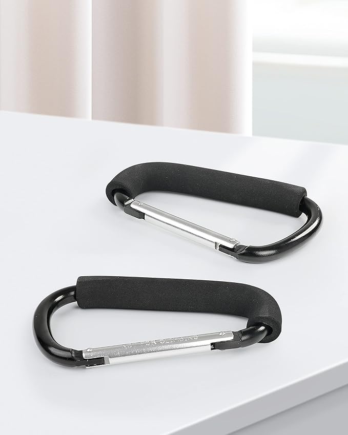 Stroller Hooks, 6.3" Large Stroller Clip, 2 Pack Stroller Hooks for Hanging Bags and Shopping, Stroller Accessories for Mommy, Large Carabiner-BubblyBeeBaby