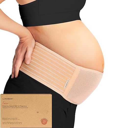 KeaBabies Maternity Belly Bands for Pregnant Women - Soft & Breathable Pregnancy Belly Support Band, Adjustable Maternity Belt for Back, Pelvic Support, Comfortable, Easy to Use (Classic Ivory, 2XL)-BubblyBeeBaby
