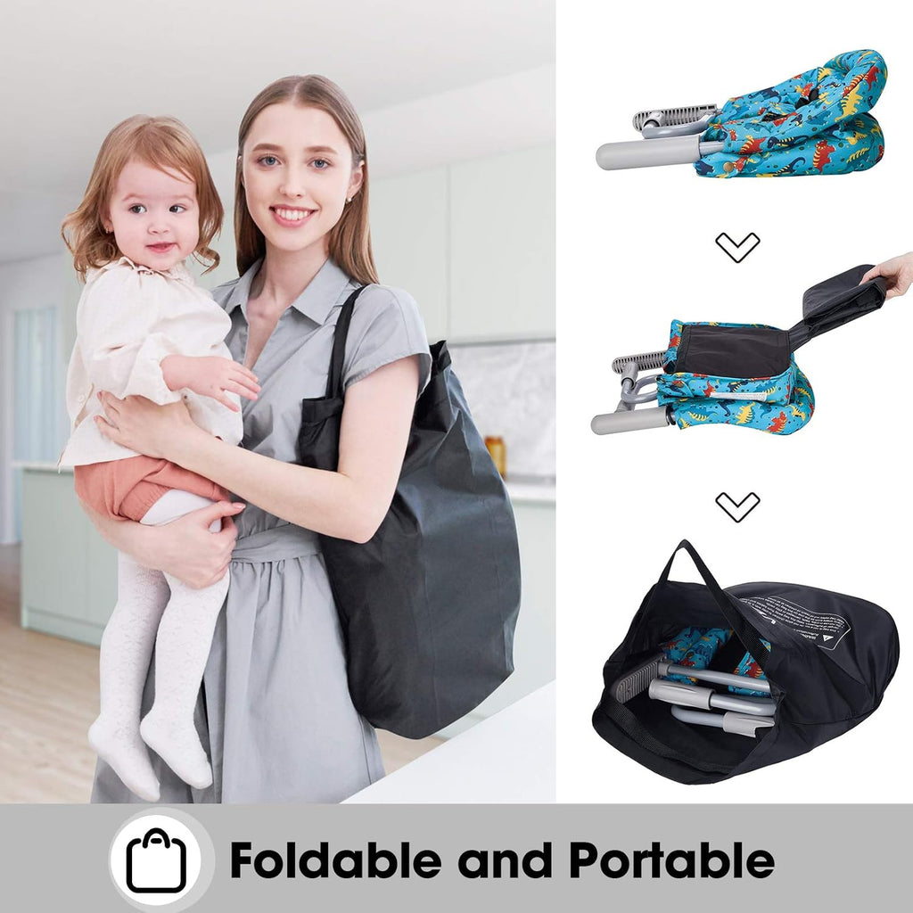 Hook On Chair, VEEYOO Clip On High Chair Folding Fast Table Chair with Storage Bag, Portable Baby Feeding Seat Attach to Table for Home and Travel