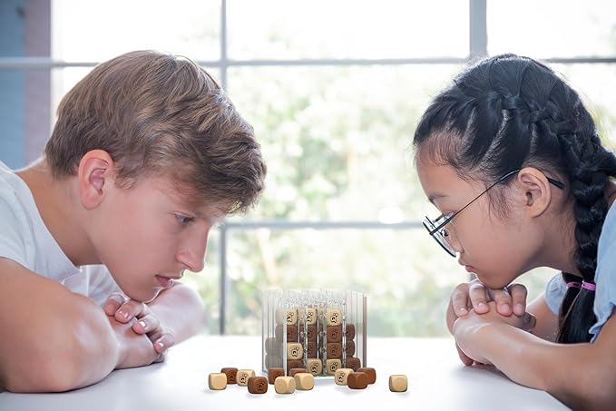 , a Unique 4 in A Row Game, 3D Strategy Board Game for Critical Thinking. The Classic Grid Game in a Sleek Acrylic Cube. Superbly Designed Wooden Cubes. Tactical Game Play for All Ages-BubblyBeeBaby