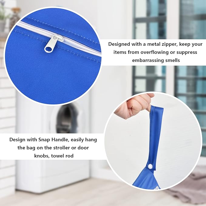 2 Pcs Large Travel Laundry Bag - Waterproof Wet Dry Washable for Dirty Clothes, Bathing Suit, Workout, Gym, Swimming, Yoga-BubblyBeeBaby