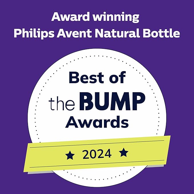Philips Avent Natural Baby Bottles with Natural Response Nipples (Slow Flow, Flow 2), 4oz, Pink, 4-Pack, SCY900/14-BubblyBeeBaby