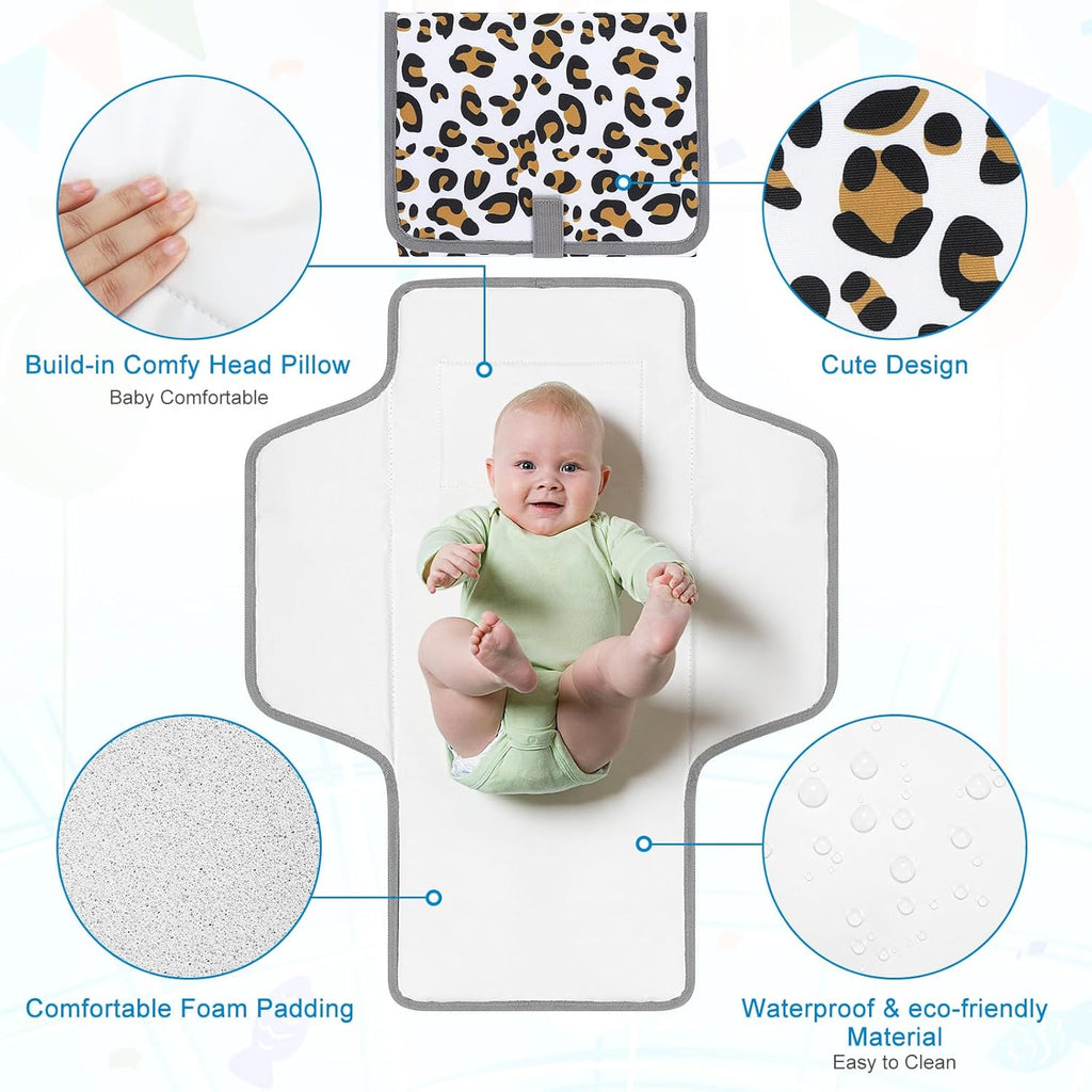 Accmor Portable Diaper Changing Pad, Waterproof Baby Changing Mat, Foldable Travel Diaper Changing Pads for Baby
