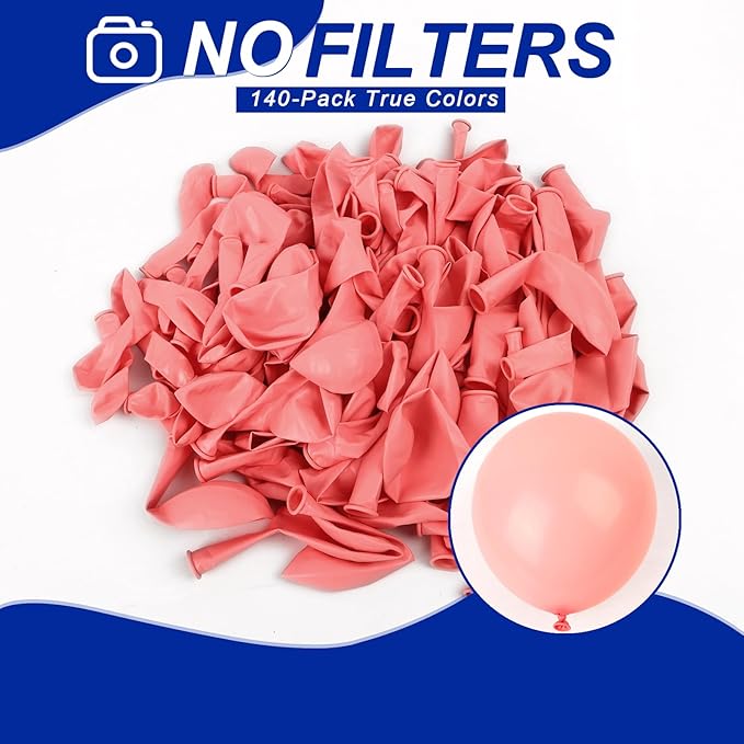 140pcs Pastel Pink Round Balloons Different Sizes 18 12 10 5 Inch Latex Balloons for Arch Decoration Party Balloon Kit for Graduation Birthday Party Wedding Balloon Baby Shower Decoration-BubblyBeeBaby