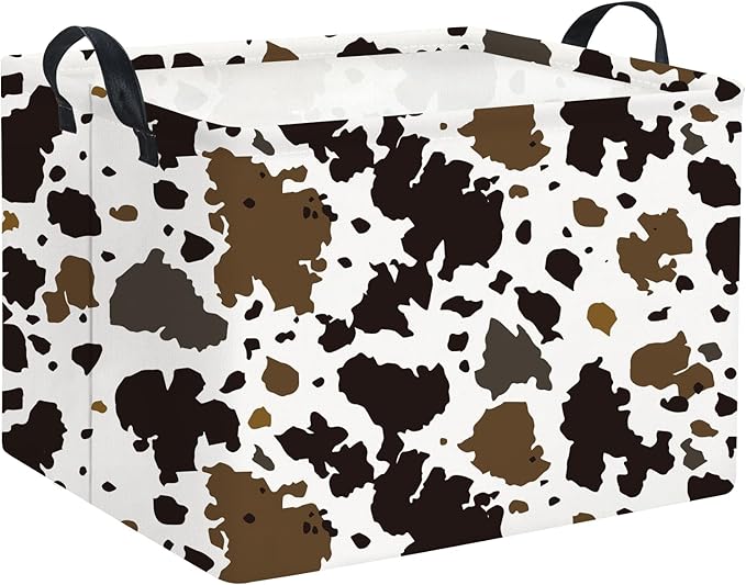 HIYAGON Rectangular Cow Basket Kids Basket Baby Storage Bin Toy Basket Organizer Box for Boys Room Decor(Cow)-BubblyBeeBaby