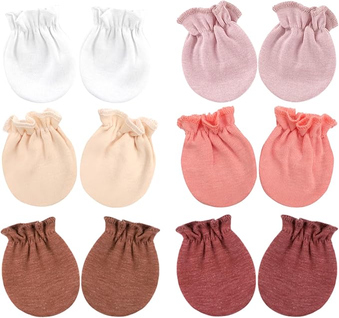BQUBO Newborn Infant Toddler Mittens No Scratch Cotton Elastic Wrist Gloves Hypoallergenic for 0-6 Months Baby Boys Girls-BubblyBeeBaby