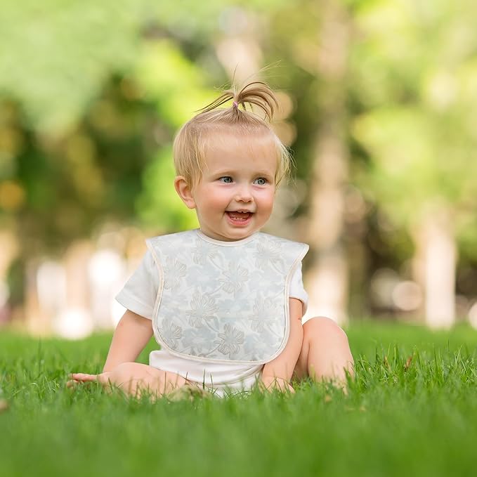 Mess Proof Baby Bib 3 Pack, Waterproof Led Weaning Baby Feeding Bibs with Food Catcher, Travel Feeding Bibs-BubblyBeeBaby