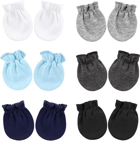 BQUBO Newborn Infant Toddler Mittens No Scratch Cotton Elastic Wrist Gloves Hypoallergenic for 0-6 Months Baby Boys Girls-BubblyBeeBaby