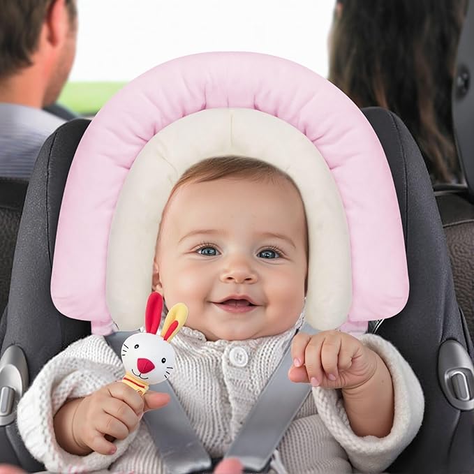 COOLBEBE New 2-in-1 Babybody Supports for Baby Newborn Infants - Extra Soft Stroller Cushion Pads Car Seat Insert, Seasons, Pink-BubblyBeeBaby