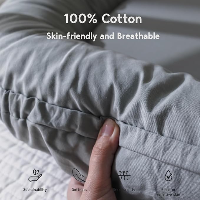 Infant Lounger, Baby Nest Cover for Baby Girls & Boys, Newborn Essentials for Baby 0-18 Months, 100% Cotton Breathable (Slate_Gray)-BubblyBeeBaby