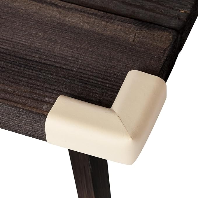 12-Pack Corner Protectors Baby Proof, Furniture Corner and Edge Safety Bumpers, Soft Rubber Foam Cushion Covers, 3M Taped Corner Guards, Baby Child Proofing Pads, Table Corner Protectors, White-BubblyBeeBaby