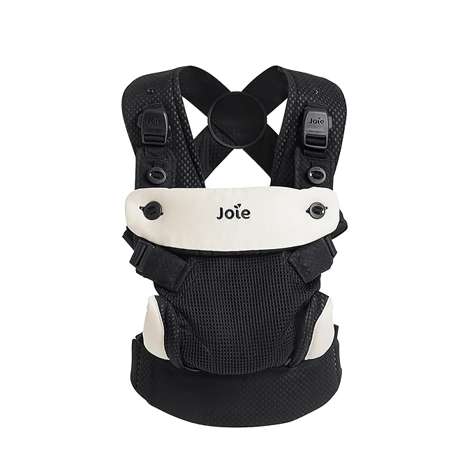 Joie Savvy Lite Air 3-in-1 Baby Carrier – Lightweight, Ergonomic Baby Carrier with 3 Carry Positions, Breathable Fabric, Padded Straps, and Lumbar Support (Jet)-BubblyBeeBaby