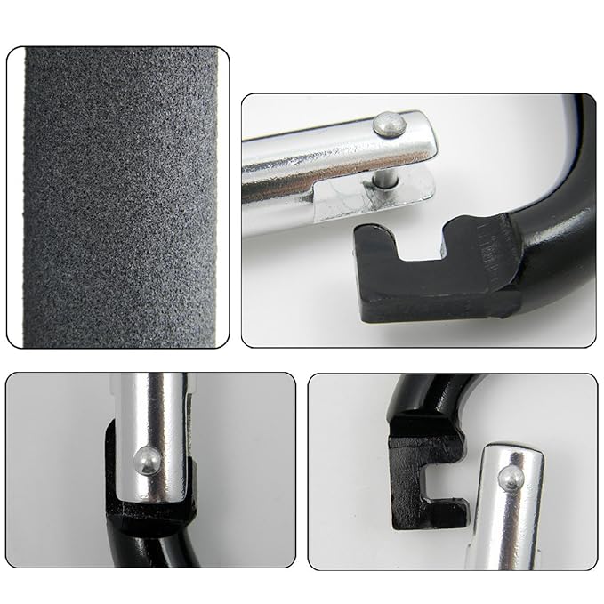 Large Stroller Hooks for Mommy, 2 pcs Carabiner Stroller Hook Organizer for Hanging Purses, Diaper Bag, Shopping Bags. Clip Fits Single/Twin Travel Systems, Car Seats (Black+Rose)-BubblyBeeBaby