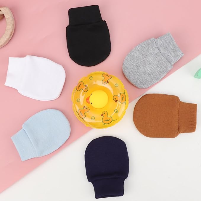 BQUBO 6 Pairs Newborn Baby Boys Girls Mittens 0-6 Months Unisex-Baby Infant Mittens Elastic No Scratch Wrist Gloves-BubblyBeeBaby