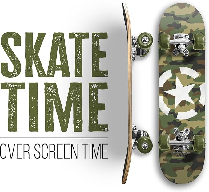 24 inch Rude Boyz Mini Cruiser Skateboard - Aluminium Trucks - Kids Skateboard Ages 5-8 Beginner - Skateboards for Kids-BubblyBeeBaby