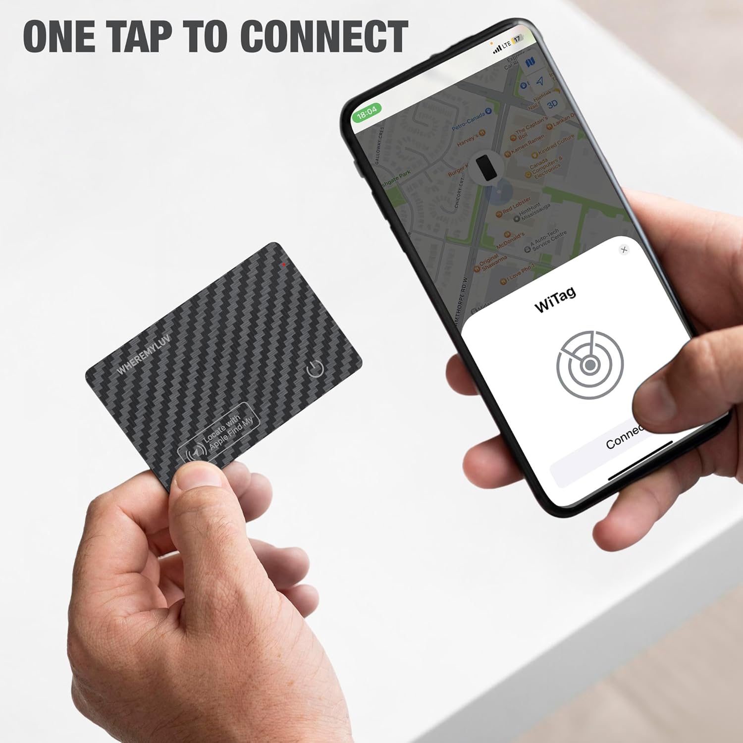 WHEREMYLUV-Item-Finder-for-Wallet, Ultra Thin Bluetooth Tracker Card Compatible with Apple Find My, Rechargeable GPS Locator, IPX8 Waterproof, Slim Smart Card for Men & Women