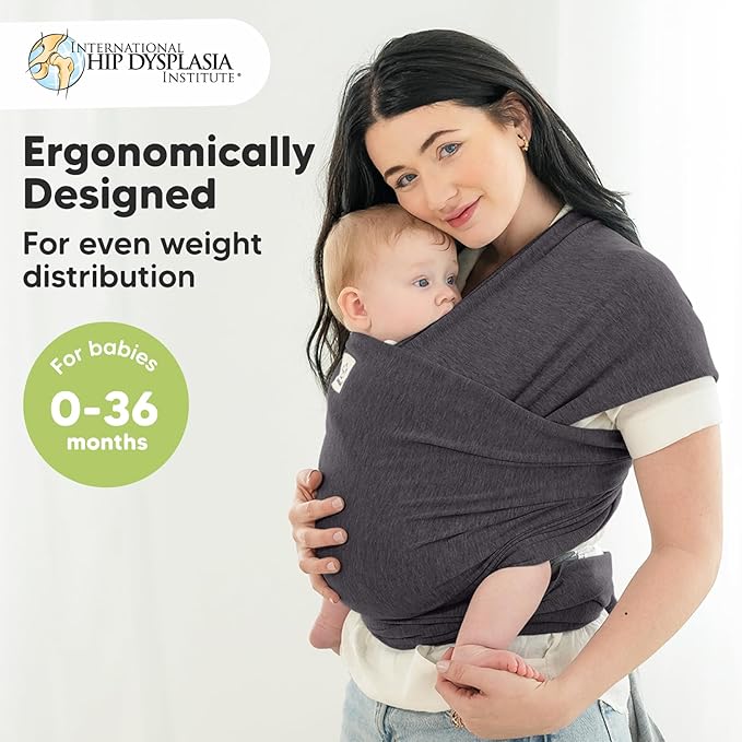 KeaBabies Baby Wrap Carrier - All in 1 Original Baby Carrier Newborn to Toddler Sling, Easy to Wear, Hands Free Bonding, Lightweight, Breathable Infant Wraps (Mystic Gray)-BubblyBeeBaby