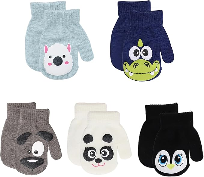 Baby Winter Mittens Toddler Stretch Knit Gloves Magic Warm Glove for Baby Boys Girls-BubblyBeeBaby