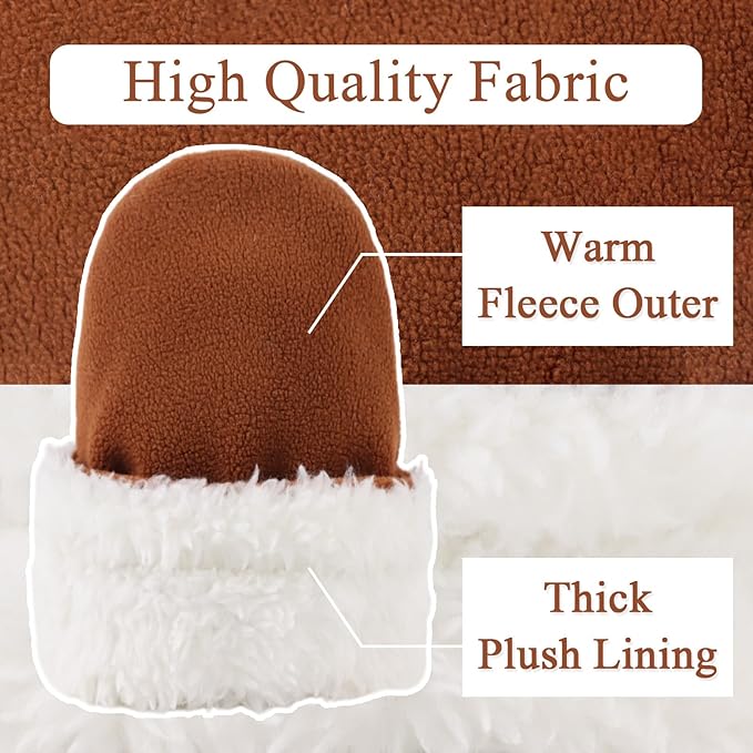 Zsedrut No Scratch Baby Mittens Toddler Infant Fleece Lined Gloves Winter Warm Mitten for Baby Boys Girls-BubblyBeeBaby