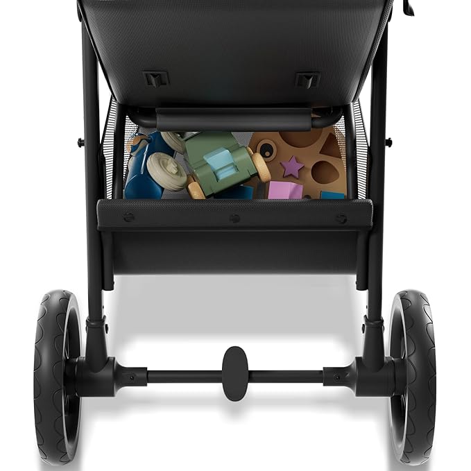 Mompush Nova Baby Stroller for Toddler, Infant & Newborn | Spacious Seat & Lie-Flat Mode | Compact One-Hand Fold, UPF 50+ Canopy & All-Wheel Suspension | Includes Rain Cover & Cup Holder, Grey-BubblyBeeBaby