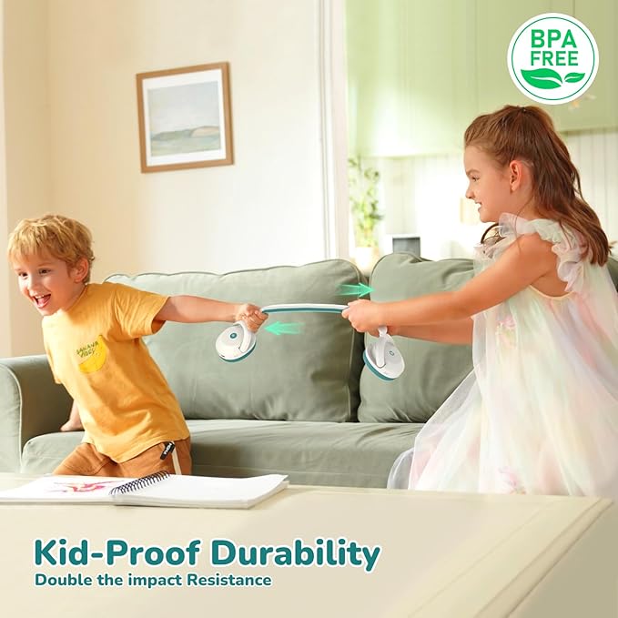 iClever BTH20 Active Noise Cancelling Headphones for Kids, 60H Play Time,Type C Fast Charging,Safe Volume 80dBA,Bluetooth5.4,Award-Winning Kids Headphones Wireless for iPad Tablet Airplane,White&Green-BubblyBeeBaby