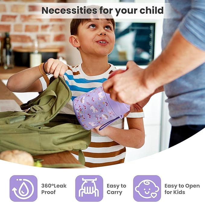 17oz Soup Thermo for Hot Food Kids,Insulated Food Jar with Spoon,Thermo Hot Food Lunch Container,Wide Mouth Leakproof Stainless Steel Lunch Box for School-Horse-BubblyBeeBaby