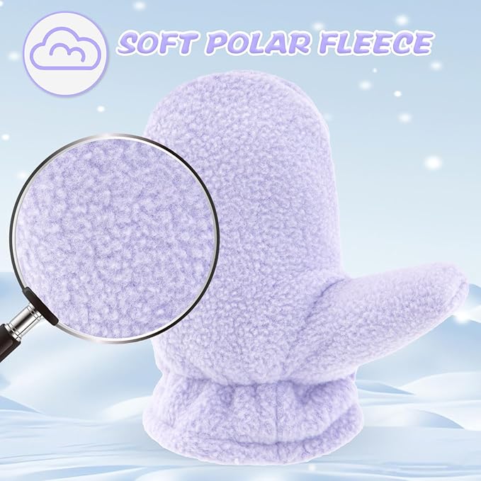 BAVST Baby Toddler Winter Mittens Girls Warm Fleece Lined Gloves Kids Sherpa Lined Mittens for Boys-BubblyBeeBaby