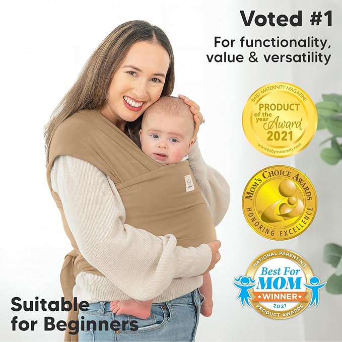 KeaBabies Baby Wrap Carrier - All in 1 Original Baby Carrier Newborn to Toddler Sling, Easy to Wear, Hands Free Bonding, Lightweight, Breathable Infant Wraps (Warm Hearth)-BubblyBeeBaby
