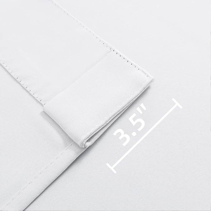 Joydeco Custom Blackout Curtains for Bedroom, 1 Panel Room Darkening Curtains & Drapes for Living Room Window Rod Pocket Back Tab (Custom Size,Pure White)-BubblyBeeBaby