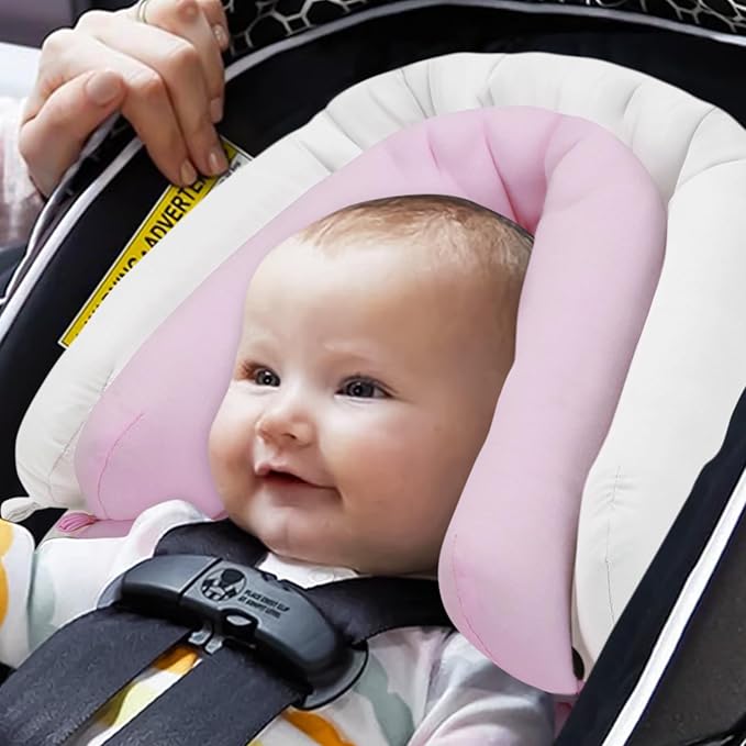 Pro Goleem Infant Car Seat Insert, Babybody Support for Toddler, Soft Minky Preemie Car Seat Insert, 2-in-1 Reversible, Perfect for Carseats, Strollers, Swings, Pink and White-BubblyBeeBaby