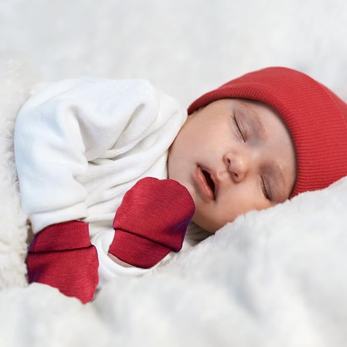 Newborn Baby Mittens No Scratch Cotton Elastic Wrist Gloves Infant Toddler Mittens for Baby Boy Girl 0-6 Months-BubblyBeeBaby