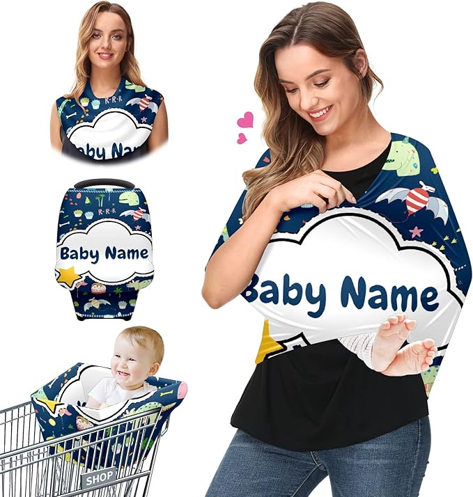 Baby Car Seat Stroller Cover Nursing Cover New Mom Breastfeeding Scarf Soft Stretchy Infant Carrier Cover Car Canopy Coverage-BubblyBeeBaby