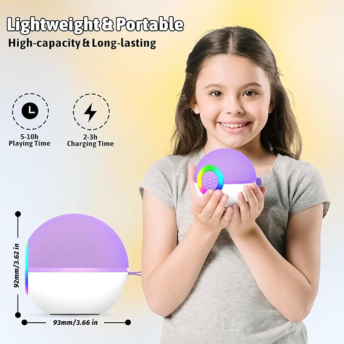 Karaoke Microphone Machine Toys for Kids Adults, Mini Portable Bluetooth Speaker with 2 Wireless Mics, Christmas Birthday Gifts for Boys Girls Ages 3 4 5 6 7 8 9 10 11 12+ Year (Purple)-BubblyBeeBaby