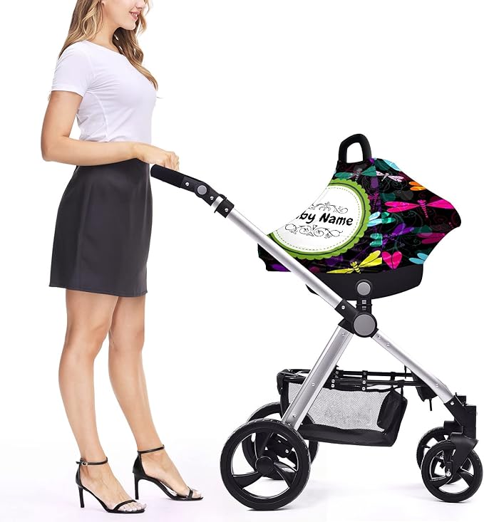 Baby Car Seat Stroller Cover Nursing Cover New Mom Breastfeeding Scarf Soft Stretchy Infant Carrier Cover Car Canopy Coverage-BubblyBeeBaby