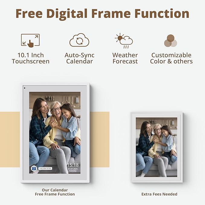 10.1" Digital Calendar Chore Chart – 1080P Full HD Interactive Touchscreen, Smart Family Planner, Hearth Display Digital Wall & Desk Mountable for Seamless Scheduling-BubblyBeeBaby