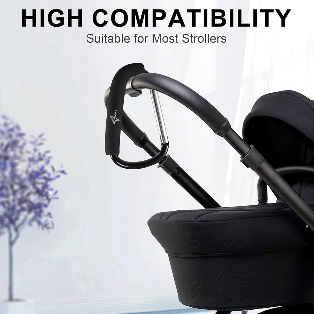 Stroller Hook, 6.3" Large Carabiner Clip for Diaper Bags, Groceries, and Purse, Mommy Hook for Mom, Universal Fit for Most Stroller Accessory Handles