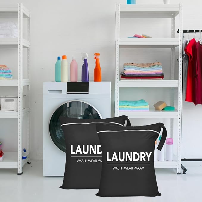 2 Pcs Large Travel Laundry Bag Waterproof Wet Dry Bag Washable Dirty Clothes Bag for Gym Clothes Laundry Wet Clothes Swimming Yoga-BubblyBeeBaby