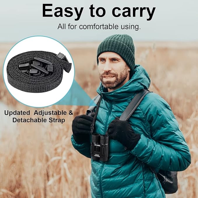 12X25 Mini Pocket Binoculars for Adults Kids, Small Compact Binoculars for Bird Watching, Opera Concert-BubblyBeeBaby