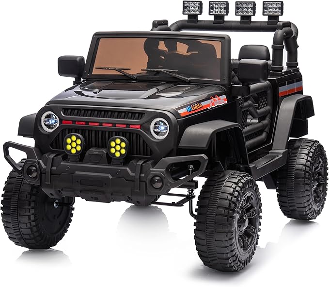 12V Kids Ride on Car Truck, Kids Electric Vehicles Car Ride on Toy for Toddlers 3-5 with Remote Control - Black-BubblyBeeBaby