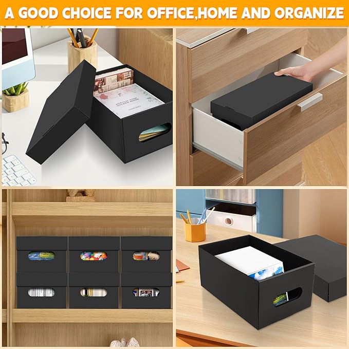 10PCS Photo Storage Box for 4"x6" Photos,10.2“ x 6.5“ x 4.7“ Picture Box Store and Protect Pictures,Documents Black-BubblyBeeBaby