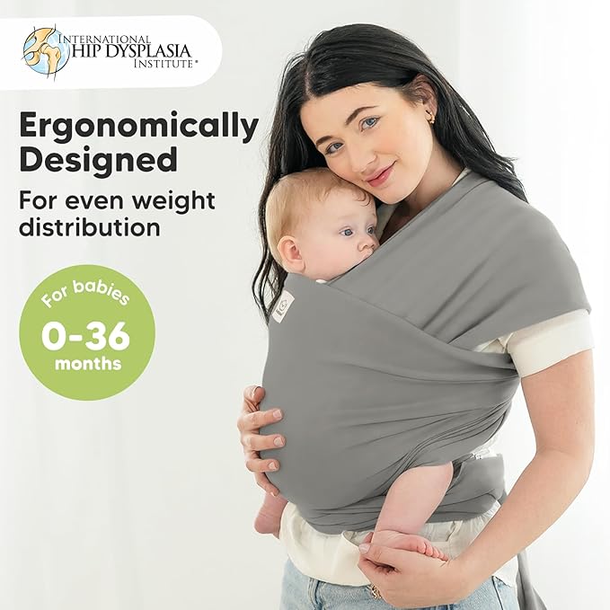 KeaBabies Baby Wrap Carrier - All in 1 Original Baby Carrier Newborn to Toddler Sling, Easy to Wear, Hands Free Bonding, Lightweight, Breathable Infant Wraps (Graphite)-BubblyBeeBaby