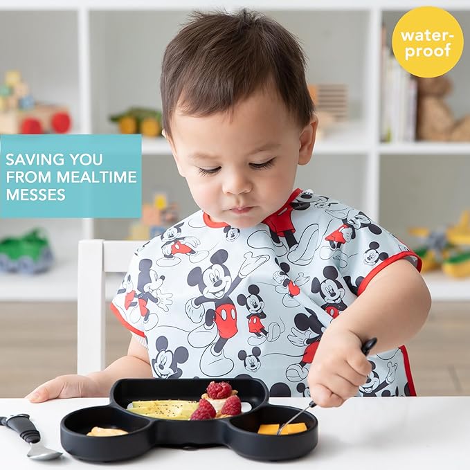 Bumkins Bibs - Toddler Bibs, Waterproof, Large for 1-3 Years, Short Sleeve-BubblyBeeBaby