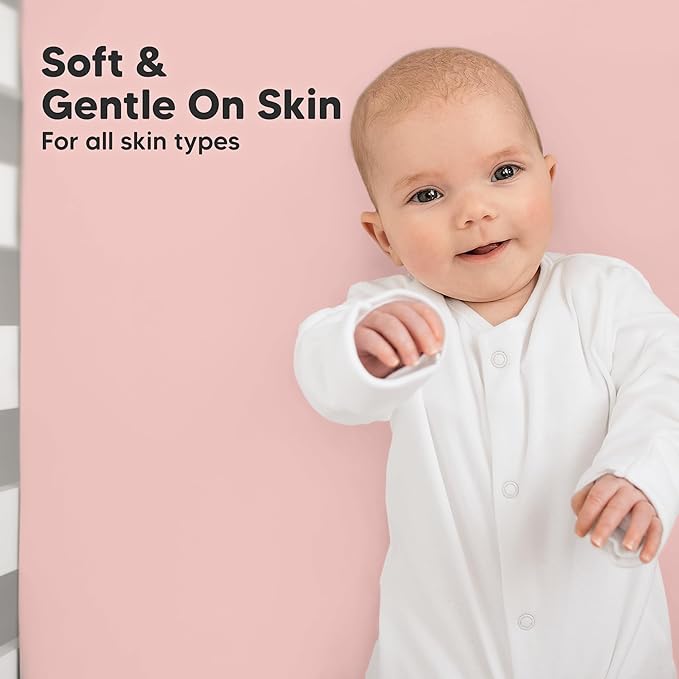 KeaBabies 2-Pack Organic Crib Sheets for Boys, Girls - 52x28 Fitted Crib Mattress Sheet Neutral, Breathable Jersey Cotton Cover for Baby Bed, Toddler Mattress, Soft & Cute Prints (Rose)-BubblyBeeBaby
