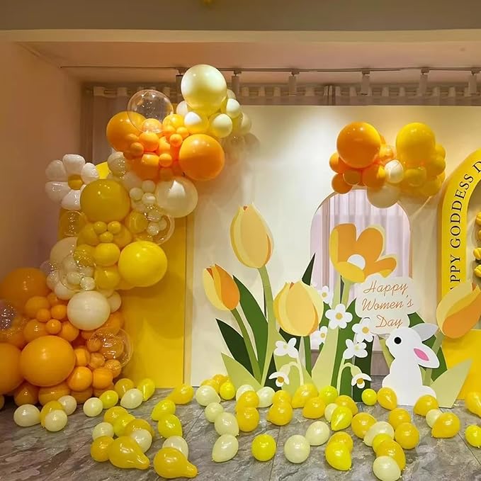 140pcs Yellow Round Balloons Different Sizes 18 12 10 5 Inch Latex Balloons for Arch Decoration Party Balloon Kit for Graduation Birthday Party Wedding Balloon Baby Shower Decoration-BubblyBeeBaby